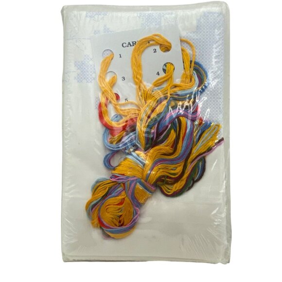 Disney Janlynn Winnie Pooh Stamped Cross Stitch Pillowcase Kit 20"x30" Floss Vtg - Picture 6 of 6